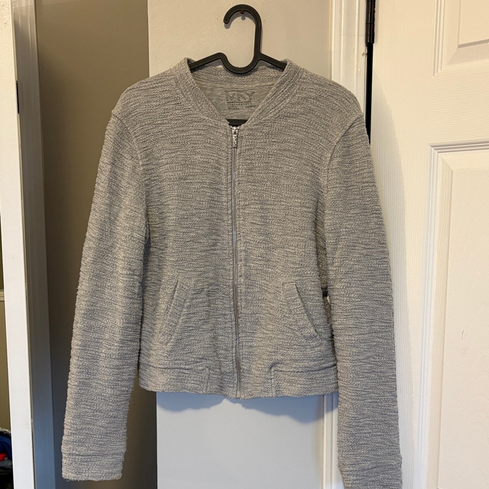 Marc New York Light Gray Cotton Textured Utility Jacket